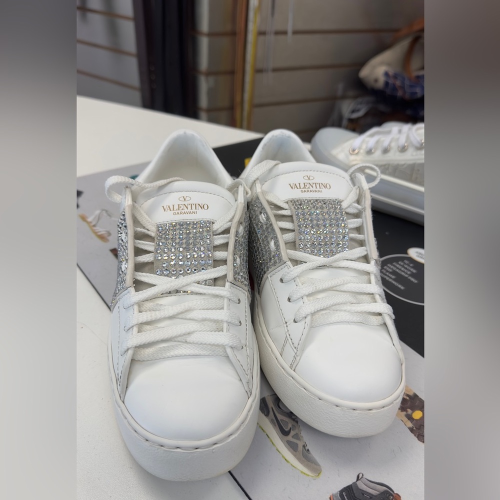 Valentino Garavani Crystal Embellished Sneakers - Size 7